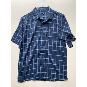 Blue Checkered Button Up Short Sleeve Shirt